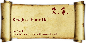 Krajcs Henrik névjegykártya